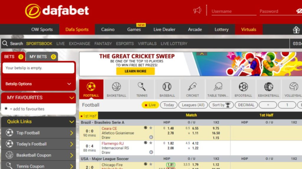 Dafabet sports betting site